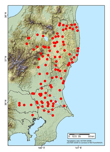 radionuclide distribution map
