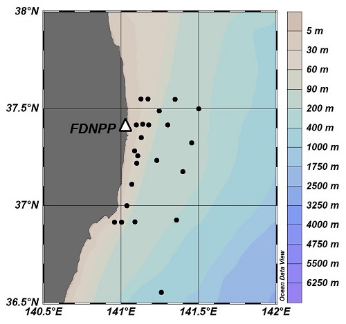 concentration map in seawater