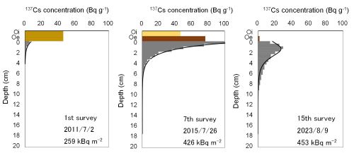 vertical distribution of radiocesium