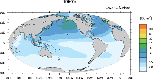 calculated period average of surface 137Cs activity concentrations